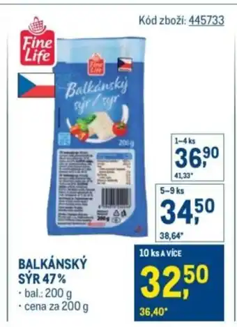 Makro Balkánský sýr 47% nabídka