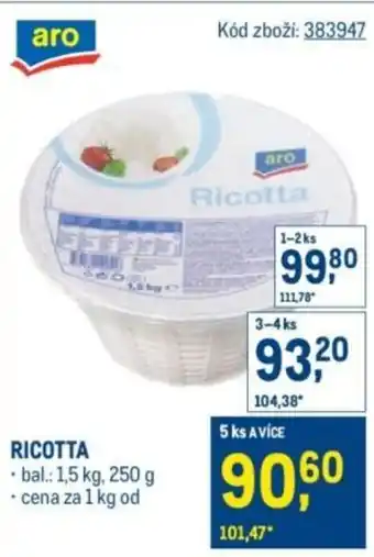 Makro Ricotta nabídka