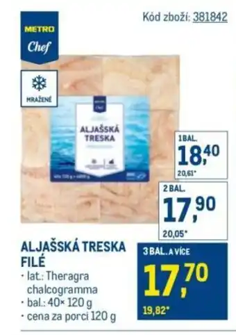 Makro METRO Chef Aljašská treska filé nabídka