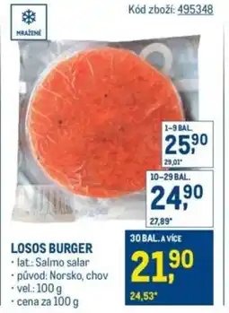 Makro Losos burger nabídka