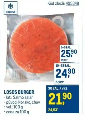 Makro Losos burger nabídka