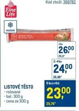 Makro Listové těsto nabídka