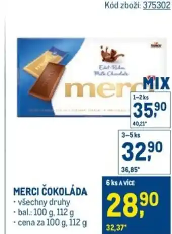 Makro Merci čokoláda nabídka
