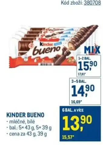 Makro Kinder bueno nabídka