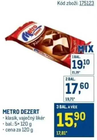 Makro Metro dezert nabídka