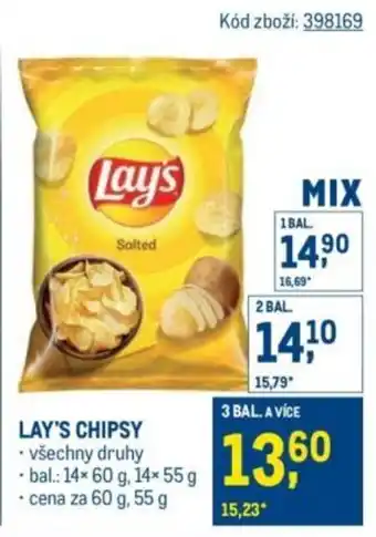 Makro Lay's chipsy nabídka