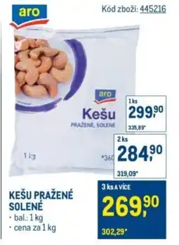 Makro Kešu pražené solené nabídka