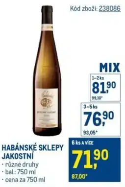 Makro Habánské sklepy jakostní nabídka