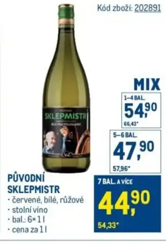 Makro Původní sklepmistr nabídka