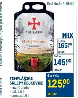 Makro Templarske sklepy čejkovice nabídka