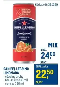 Makro San pellegrino limonáda nabídka