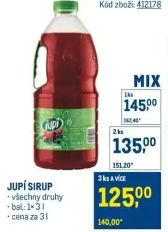 Makro Jupí sirup nabídka