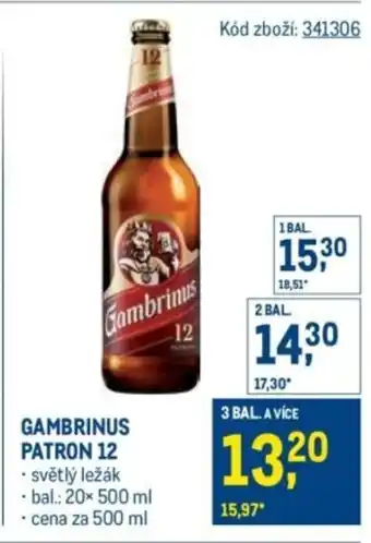 Makro Gambrinus patron 12 nabídka