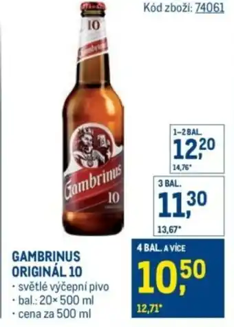 Makro Gambrinus originál 10 nabídka