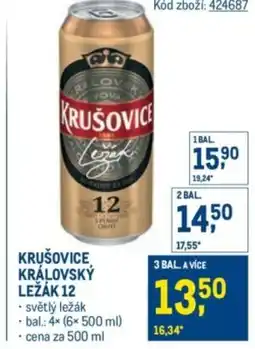Makro Krušovice královský ležák 12 nabídka