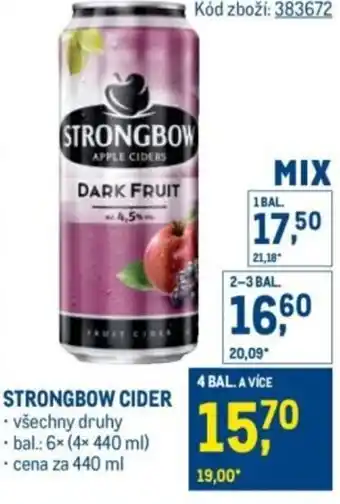 Makro Strongbow cider nabídka