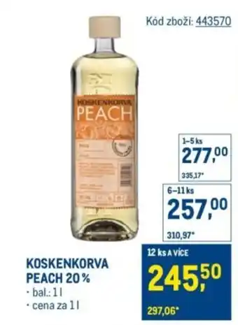 Makro Koskenkorva peach 20% nabídka