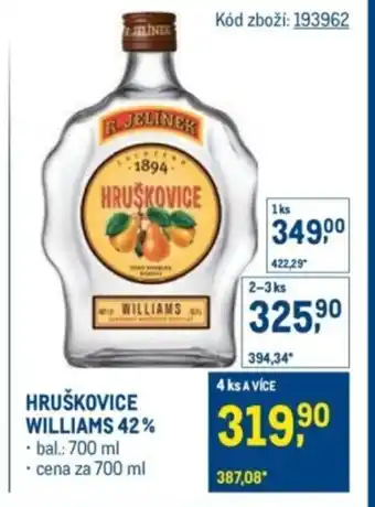 Makro Hruškovice williams 42% nabídka
