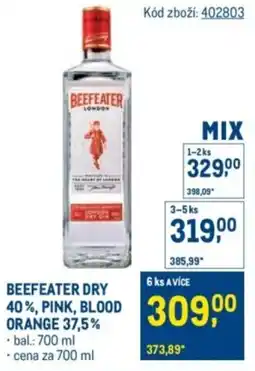 Makro Beefeater dry 40%, pink, blood orange 37,5% nabídka