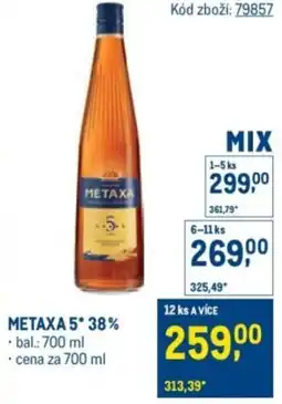 Makro Metaxa 5 38% nabídka