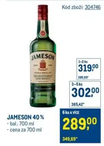 Makro Jameson 40% nabídka