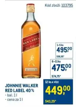 Makro Johnnie walker red label 40% nabídka