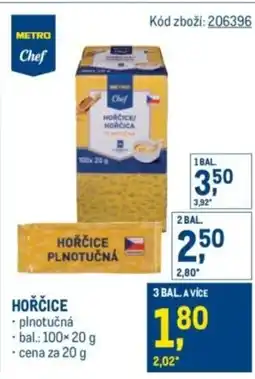 Makro METRO Chef Hořčice nabídka