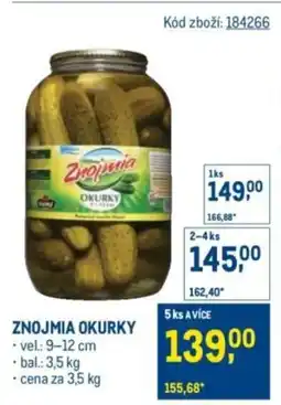 Makro Znojmia okurky nabídka
