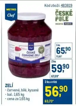 Makro METRO Chef Zelí nabídka