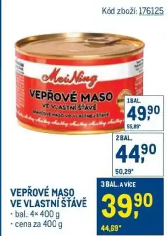 Makro Vepřové maso ve vlastní stave nabídka