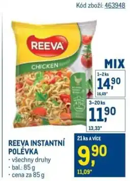 Makro Reeva instantní polévka nabídka