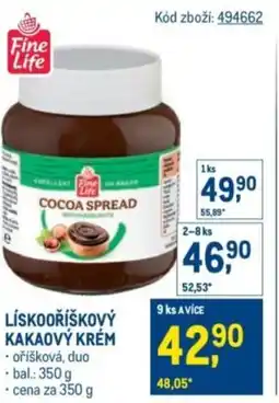 Makro Fine Life Lískooříškový kakaový krém nabídka