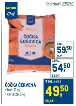Makro METRO Chef Čočka červená nabídka