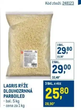 Makro Lagris rýže dlouhozrnná parboiled nabídka