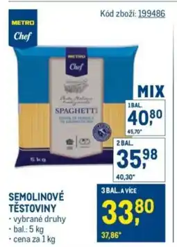 Makro METRO Chef Semolinové těstoviny nabídka