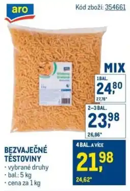 Makro Bezvaječné těstoviny nabídka