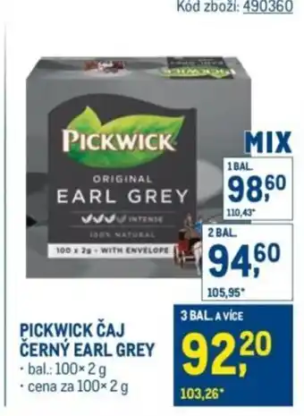 Makro Pickwick čaj černý earl grey nabídka