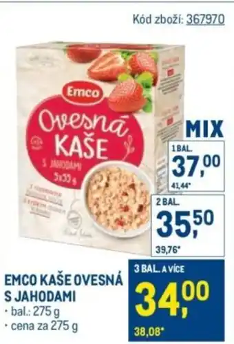 Makro Emco kaše ovesná s jahodami nabídka