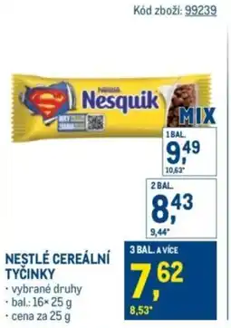 Makro Nestlé cereální tyčinky nabídka