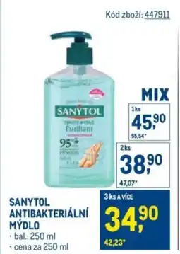 Makro Sanytol antibakteriální mýdlo nabídka