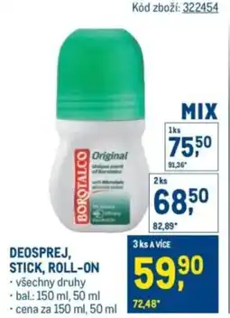 Makro Deosprej, stick, roll-on nabídka