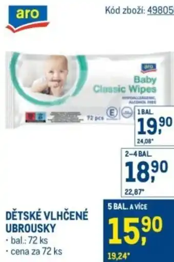 Makro Dětské vlhčené ubrousky nabídka
