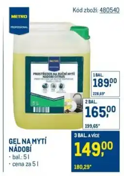 Makro METRO Chef Gel na mytí nádobí nabídka