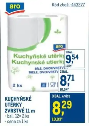 Makro Kuchyňské utěrky 2vrstvé 11 m nabídka