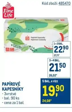 Makro Fine Life Papírové kapesníky nabídka