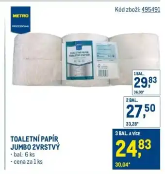 Makro Toaletní papír jumbo 2vrstvý nabídka