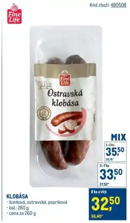 Makro Fine Life Klobása nabídka