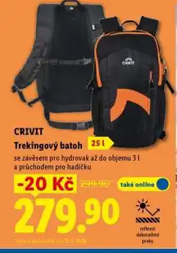 Lidl CRIVIT TREKINGOVÝ BATOH nabídka