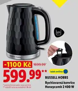 Lidl RUSSELL HOBBS Rychlovarná konvice Honeycomb 2 400 W nabídka