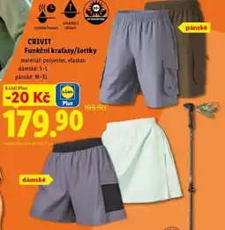 Lidl CRIVIT FUNKČNÍ KRAŤASY / ŠORTKY nabídka
